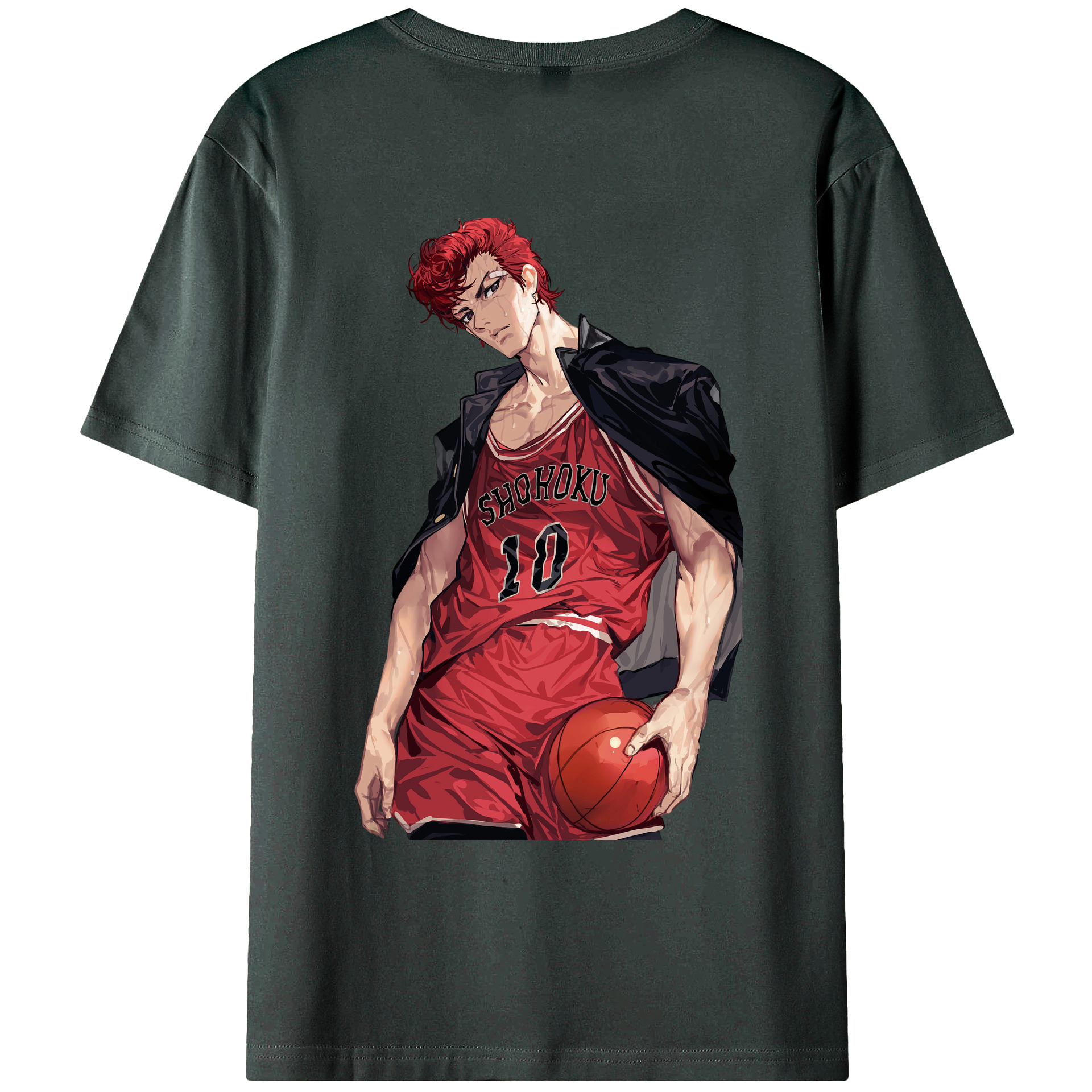 （画像用） SLAM DUNK／スラムダンク 綿100％ メンズ半袖Tシャツ（バックプリント） 通気性